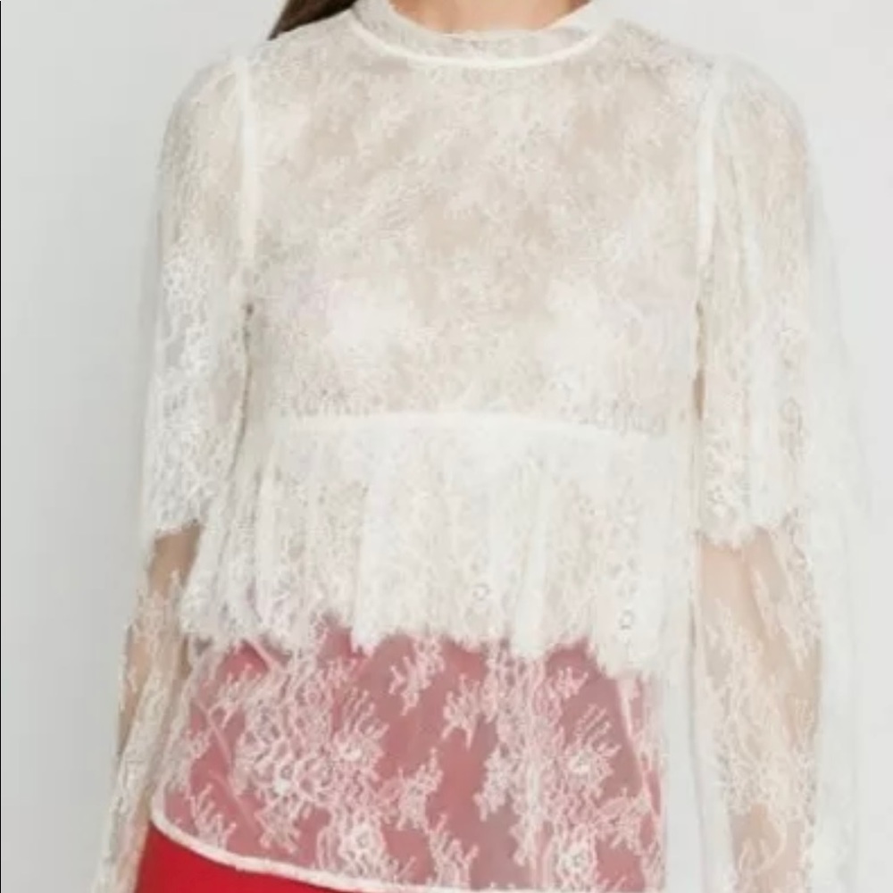 BCBGMAXAZRIA NWT MSRP $248 Ivory Lace top size M